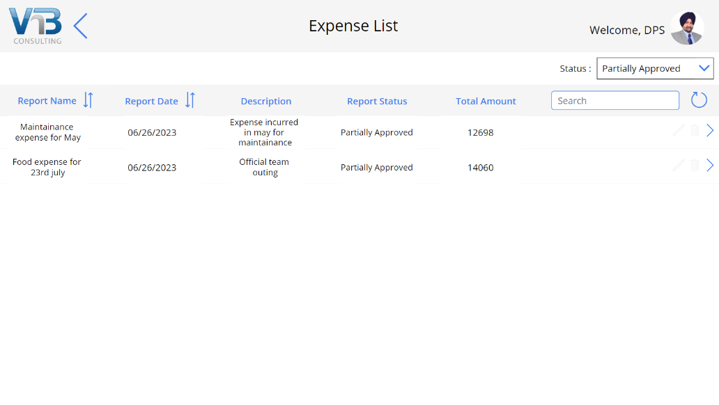 expenses list