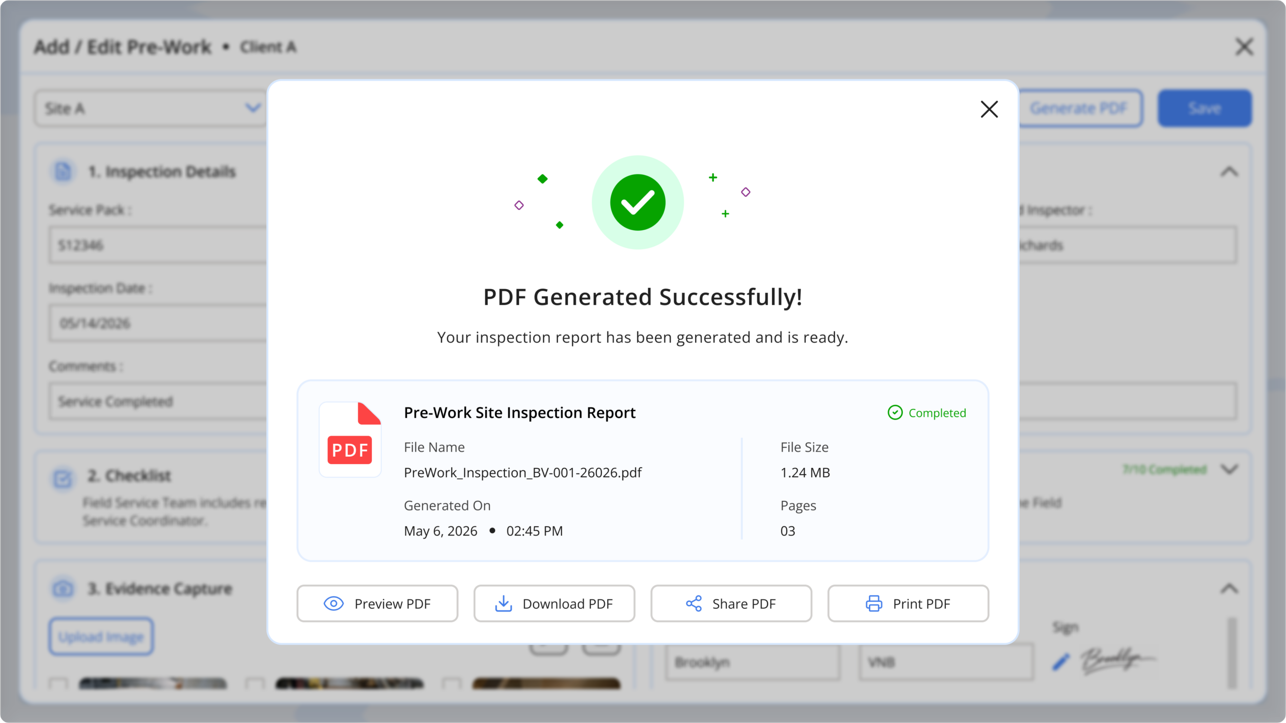 Field Service and QA Inspection Power App - Generate PDF Reports