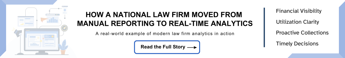 law firm analytics case study using Power BI for real-time visibility in billing utilization and financial performance