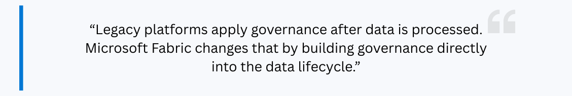 Fabric supports stronger governance and trusted enterprise analytics