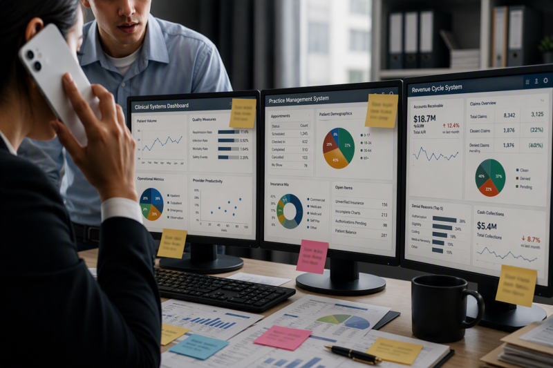 Fragmented clinical and financial reporting systems driving the need for a unified data modernization strategy.